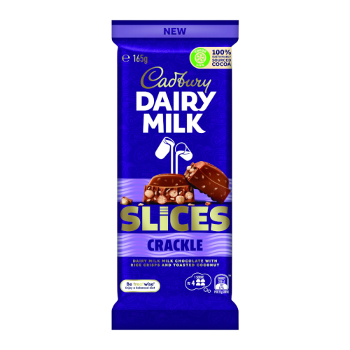 Cadbury Dairy Milk Slices Crackle - 165g  [Australian]