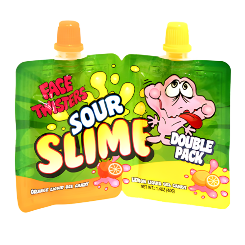 Face Twisters Sour Slime Double Pack Orange/Lemon - 1.4oz (40g)