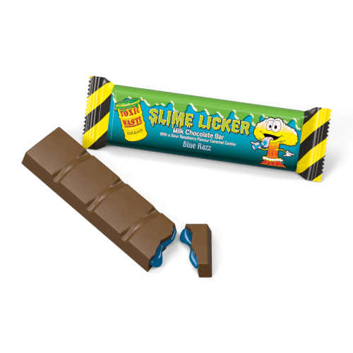 Toxic Waste Slime Licker Blue Razz Chocolate Bar - 50g