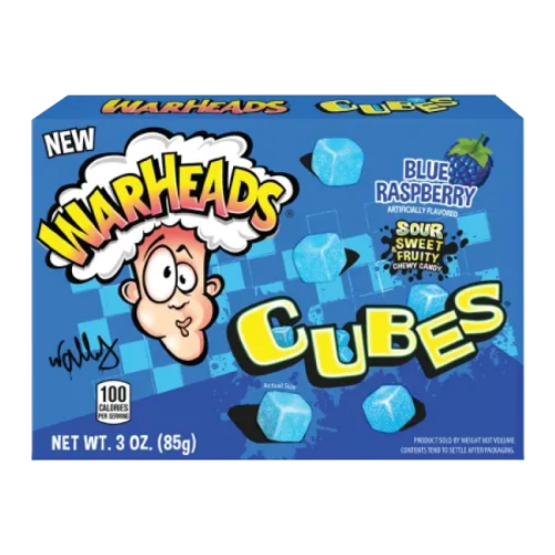 Warheads Blue Raspberry Cubes Theatre Box - 3oz (85g)