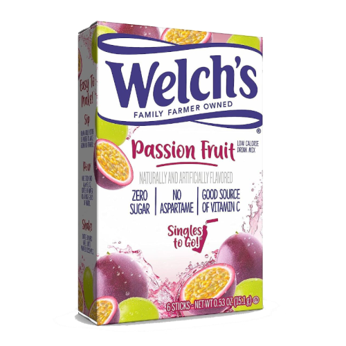Welch's Zero Sugar Singles to Go! Passionfruit - 6pk 0.53oz (15.1g)