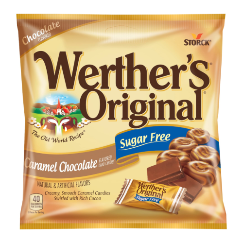 Werther's Sugar Free Caramel Chocolate Hard Candies - 2.35oz (66.6g)