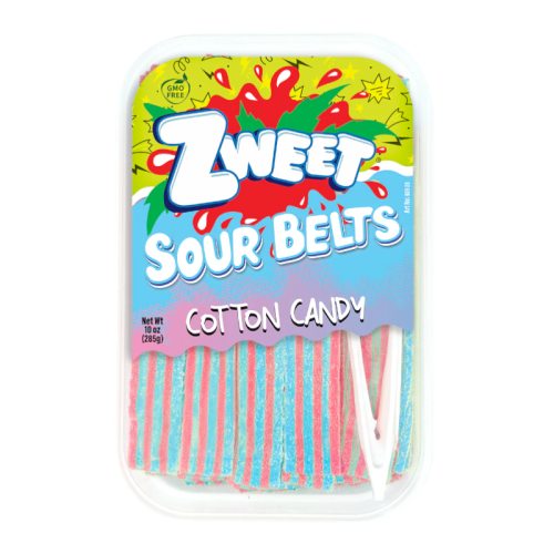 Zweet Sour Belts Cotton Candy - 10oz (283g)